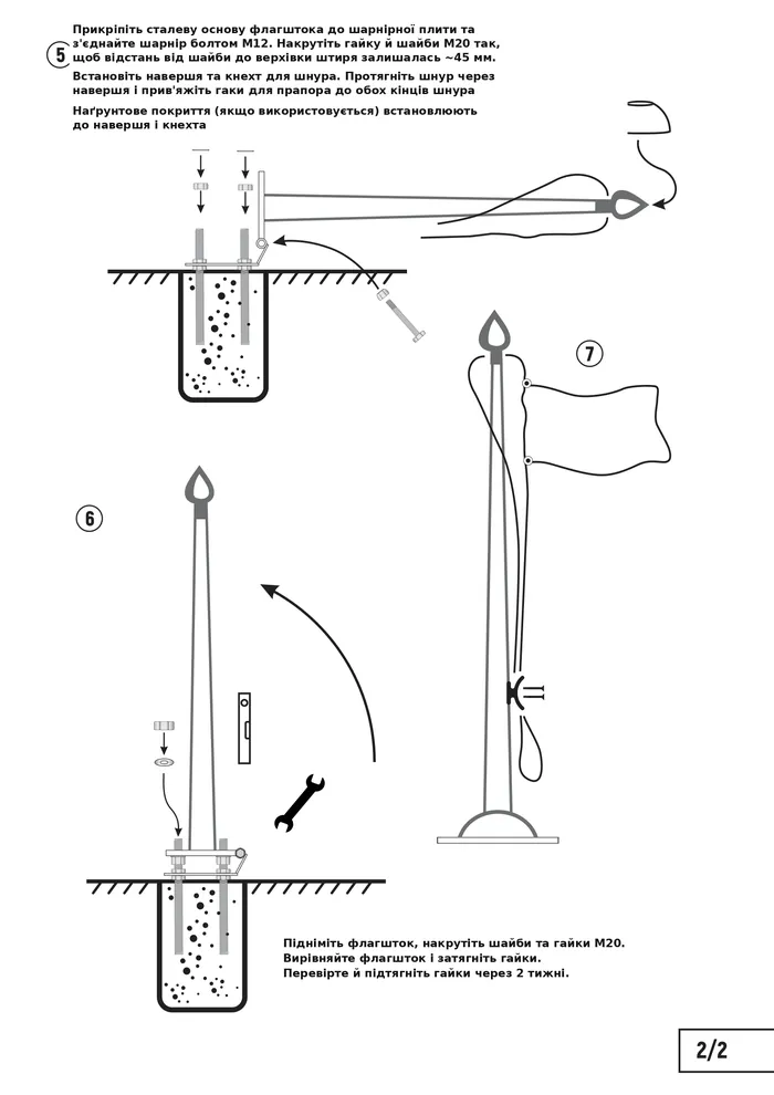 Встановлення флагштока Nordmast — кроки 5-7